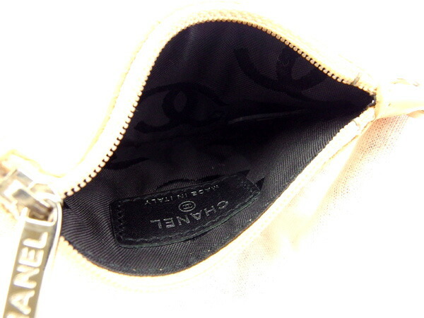 【10%OFFクーポン】シャネル コインケース 小銭入れ レディース ココマーク ベージュ×シルバー 中古_画像5