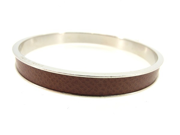 【30%OFFクーポン】エルメス バングル アクセサリー レディース ケリー ブラウン×シルバー 中古_画像3