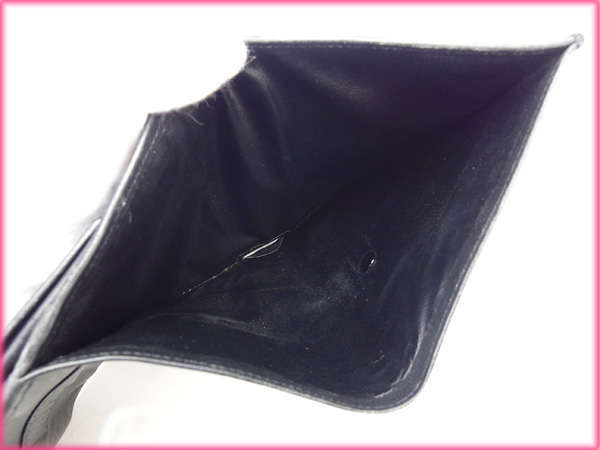 【30%OFFクーポン】カルティエ 三つ折り財布 レディース トリニティ ブラック 中古_画像7