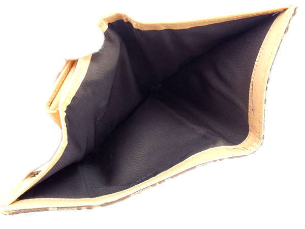 【30%OFFクーポン】フェンディ 三つ折り財布 コンパクトサイズ レディース ズッキーノ カーキ×ブラウン×ベージュ 中古_画像7