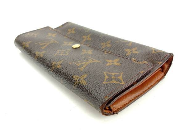 【30%OFFクーポン】ルイヴィトン 三つ折り財布 長財布 レディース /ポルトトレゾールインターナショナル モノグラム ブラウン 中古_画像4