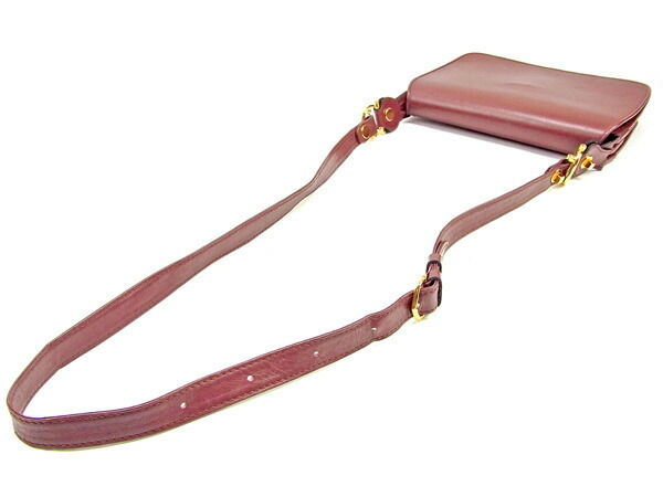 【30%OFFクーポン】カルティエ ショルダーバッグ 斜めがけショルダー レディース マストライン ボルドー×ゴールド 中古_画像5