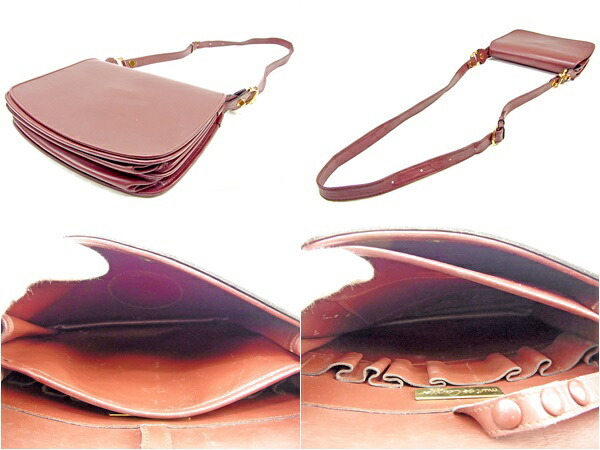 【30%OFFクーポン】カルティエ ショルダーバッグ 斜めがけショルダー レディース マストライン ボルドー×ゴールド 中古_画像6