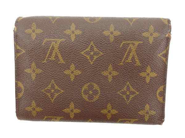 【30%OFFクーポン】ルイヴィトン 三つ折り財布 レディース ポルトトレゾールエテュイパピエ モノグラム ブラウン 中古_画像2
