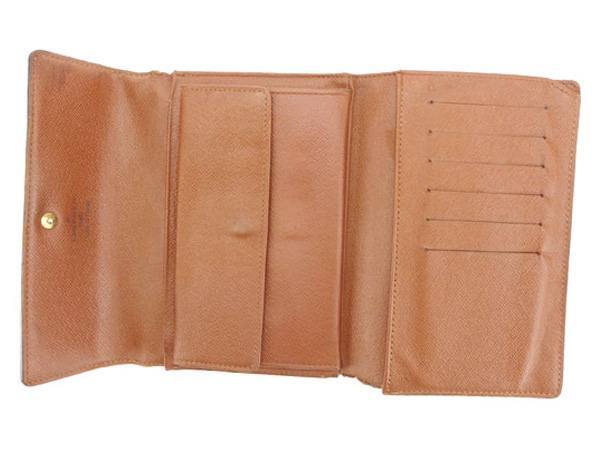 【30%OFFクーポン】ルイヴィトン 三つ折り財布 レディース ポルトトレゾールエテュイパピエ モノグラム ブラウン 中古_画像5