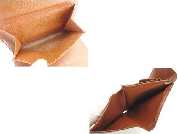 【30%OFFクーポン】ルイヴィトン 三つ折り財布 レディース ポルトトレゾールエテュイパピエ モノグラム ブラウン 中古_画像6