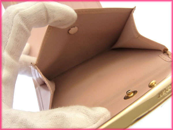 【30%OFFクーポン】カルティエ 三つ折り財布 /コンパクトサイズ レディース /ラブコレクション ビスプレート ライトピンク×ゴールド 中古_画像4