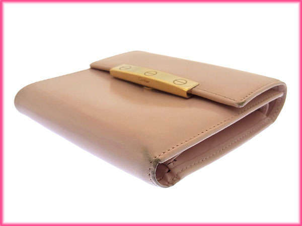 【30%OFFクーポン】カルティエ 三つ折り財布 /コンパクトサイズ レディース /ラブコレクション ビスプレート ライトピンク×ゴールド 中古_画像6