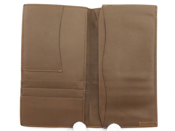 【ブラックフライデー30%OFFクーポン】ヴァレンティノ VALENTINO 札入れ ライトブラウン×ブラウン レディース 中古_画像4