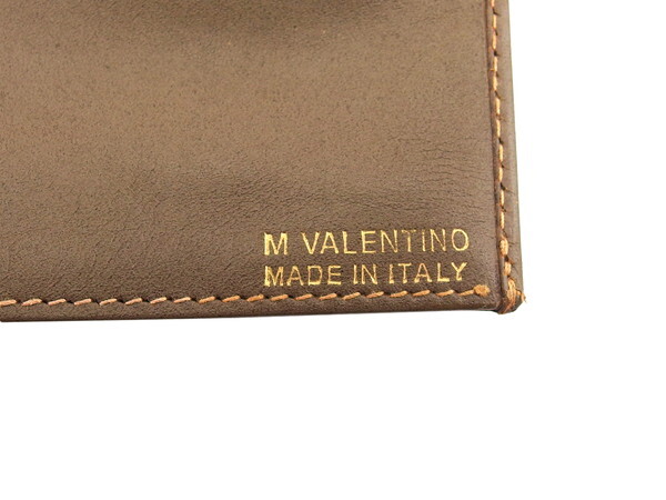 【ブラックフライデー30%OFFクーポン】ヴァレンティノ VALENTINO 札入れ ライトブラウン×ブラウン レディース 中古_画像8