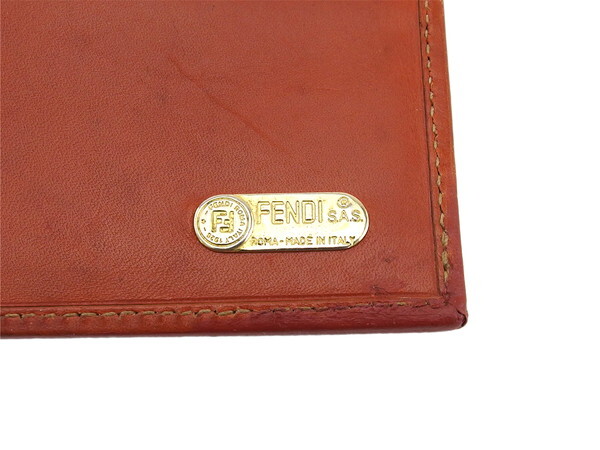 【ブラックフライデー30%OFFクーポン】フェンディ FENDI 札入れ ペカン　ブロックチェック ライトブラウン　ブラック レディース 中古_画像7