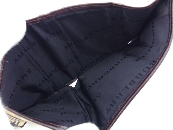 【ブラックフライデー30%OFFクーポン】バーバリー BURBERRY 三つ折り財布 ノバチェック ベージュ ブラウン ブラック系 レディース 中古_画像4