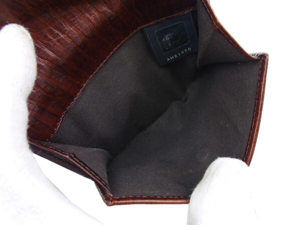 【ブラックフライデー30%OFFクーポン】フェンディ FENDI 三つ折り財布 ブラウン×ゴールド レディース 中古_画像6