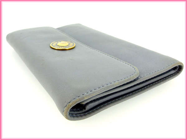 【ブラックフライデー30%OFFクーポン】ミュウミュウ 三つ折り財布 レディース ブルー 中古_画像4