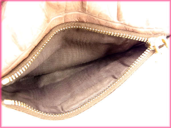 【ブラックフライデー30%OFFクーポン】ミュウミュウ 三つ折り財布 レディース クロコダイル型押し ピンク 中古_画像2