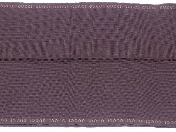 【ブラックフライデー30%OFFクーポン】グッチ マフラー フリンジ付き レディース ロゴライン ブラウン×ベージュ 中古_画像5