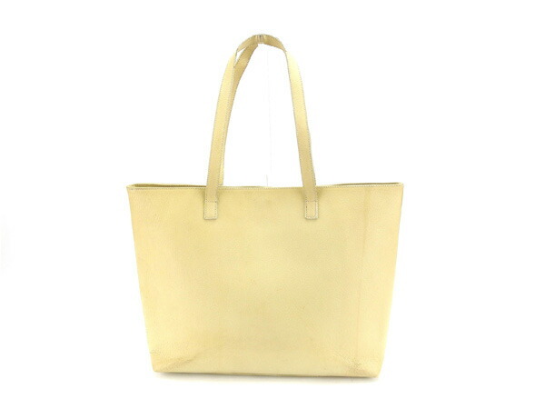 【ブラックフライデー30%OFFクーポン】グッチ トートバッグ ショルダーバッグ レディース ロゴプレート ベージュ×ブラック 中古_画像2