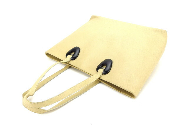 【ブラックフライデー30%OFFクーポン】グッチ トートバッグ ショルダーバッグ レディース ロゴプレート ベージュ×ブラック 中古_画像3