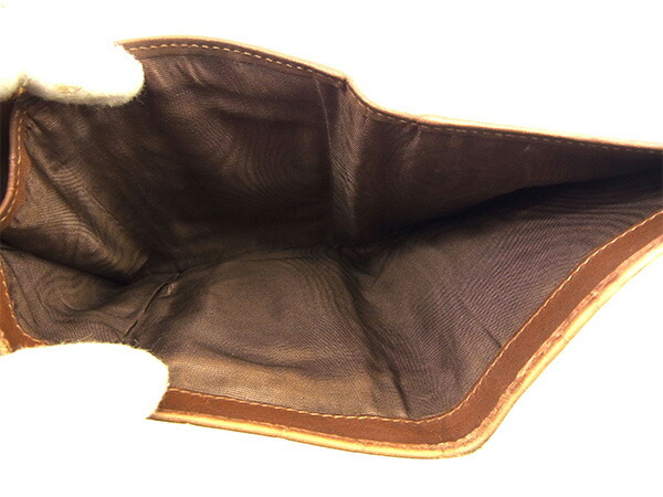 【ブラックフライデー30%OFFクーポン】ミュウミュウ 三つ折り財布 レディース クロコダイル型押し ブラウン系×ベージュ 中古_画像4