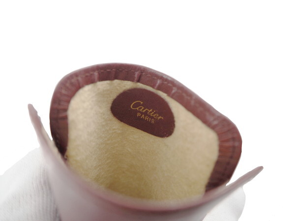 【ブラックフライデー30%OFFクーポン】カルティエ CARTIER メガネケース マストライン ボルドー×ゴールド レディース 中古_画像5