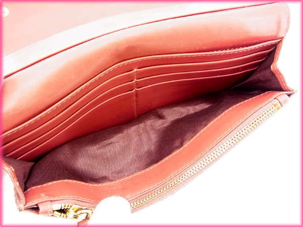 【ブラックフライデー30%OFFクーポン】ミュウミュウ 三つ折り財布 /長財布 レディース クロコダイル型押し ピンク 中古_画像7