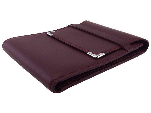 【ブラックフライデー30%OFFクーポン】カルティエ CARTIER 札入れ ボルドー×シルバー レディース 中古_画像3