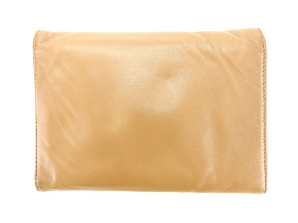 【ブラックフライデー30%OFFクーポン】ミュウミュウ 三つ折り財布 レディース ロゴ ブラウン 中古_画像2