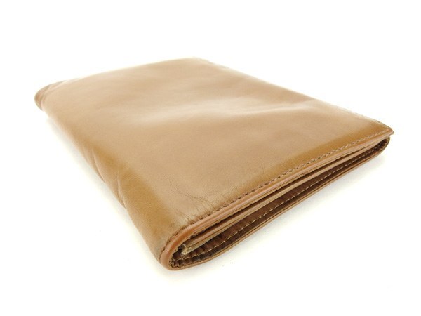 【ブラックフライデー30%OFFクーポン】ミュウミュウ 三つ折り財布 レディース ロゴ ブラウン 中古_画像4