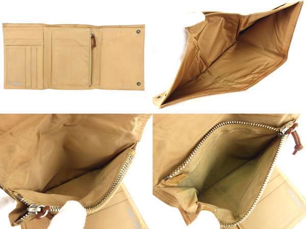 【ブラックフライデー30%OFFクーポン】ミュウミュウ 三つ折り財布 レディース ロゴ ブラウン 中古_画像6