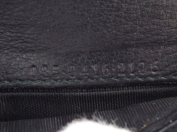 【ブラックフライデー30%OFFクーポン】グッチ GUCCI 三つ折り財布 ブラック×真鍮シルバー レディース 中古_画像9