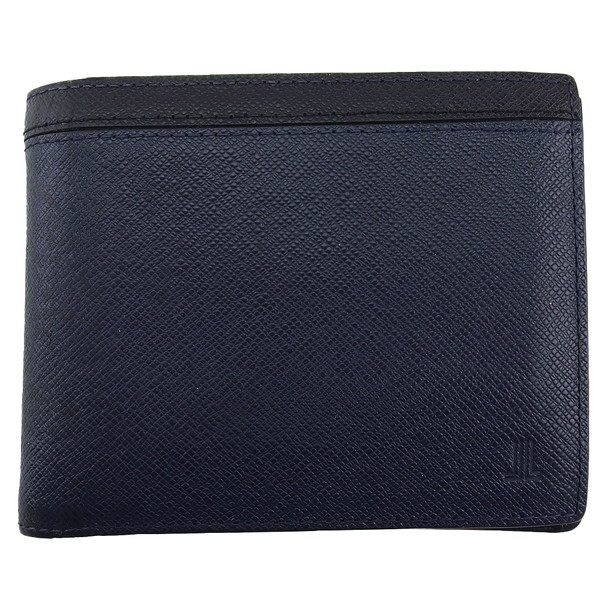 【10%OFFクーポン】ランバン LANVIN 二つ折り財布 クウルールドヴァン ネイビー×ブラック レディース 中古_画像1