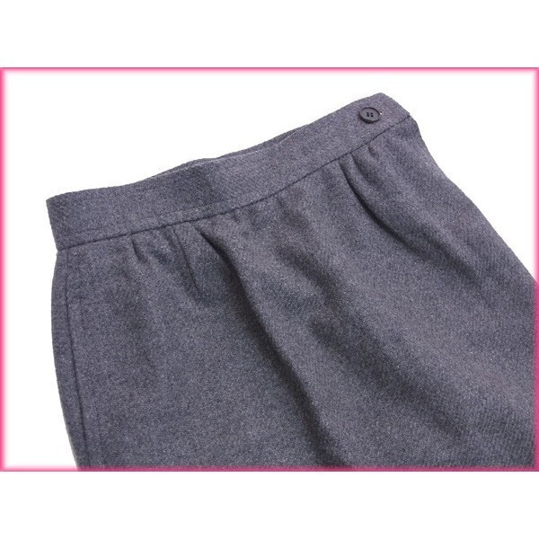 【30%OFFクーポン】イヴ・サンローラン スカート ヒザ丈 レディース ♯Mサイズ タイトシルエット グレー 中古_画像3
