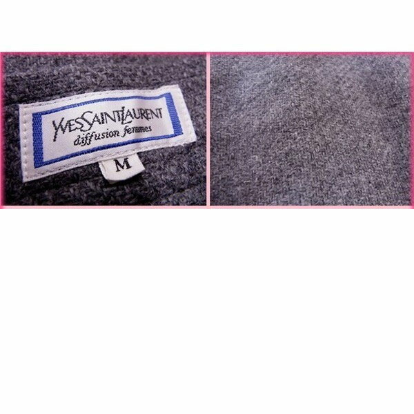 【30%OFFクーポン】イヴ・サンローラン スカート ヒザ丈 レディース ♯Mサイズ タイトシルエット グレー 中古_画像6