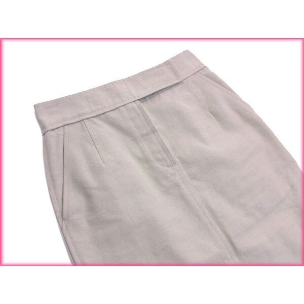 【30%OFFクーポン】ルイヴィトン スカート ロング丈 レディース ♯38サイズ スリット入り ベージュ 中古_画像3