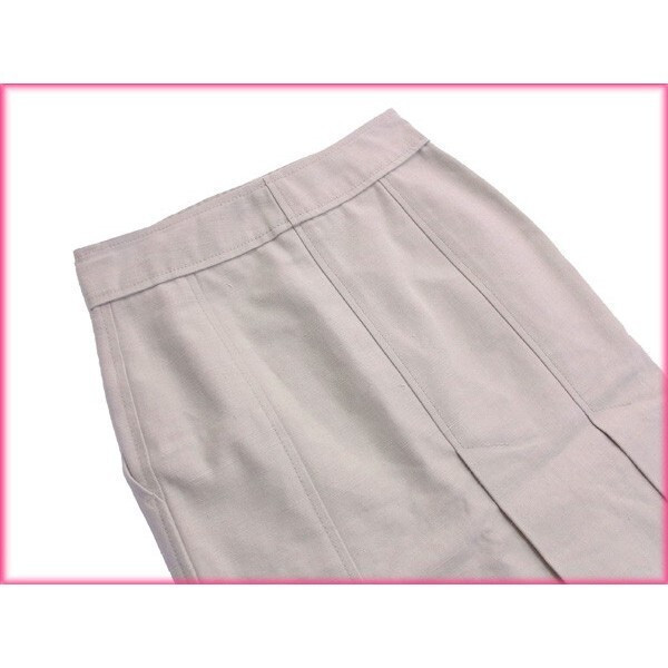 【30%OFFクーポン】ルイヴィトン スカート ロング丈 レディース ♯38サイズ スリット入り ベージュ 中古_画像5