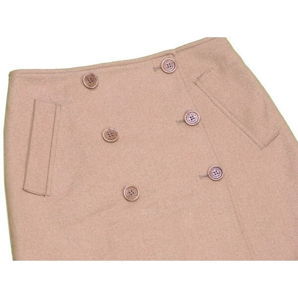 【30%OFFクーポン】シーバイクロエ SEE BY CHLOE スカート センターダブルボタン ♯USA2サイズ キャメル レディース 中古_画像3