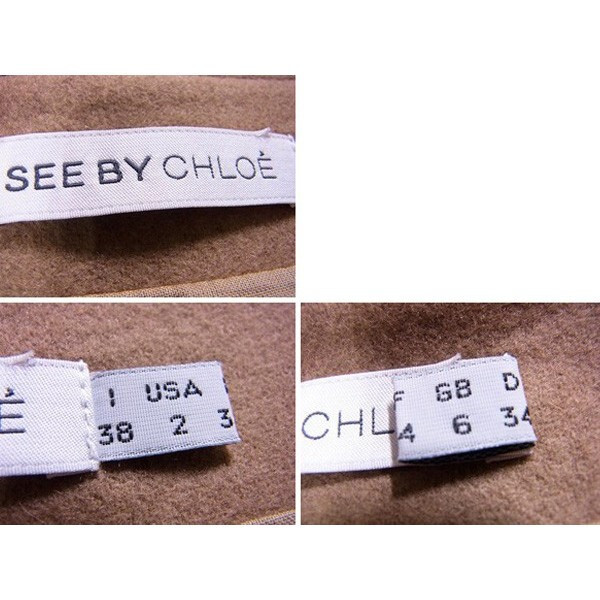 【30%OFFクーポン】シーバイクロエ SEE BY CHLOE スカート センターダブルボタン ♯USA2サイズ キャメル レディース 中古_画像5