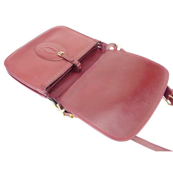 【30%OFFクーポン】カルティエ ショルダーバッグ 斜めがけショルダー レディース マストライン ボルドー 中古_画像5