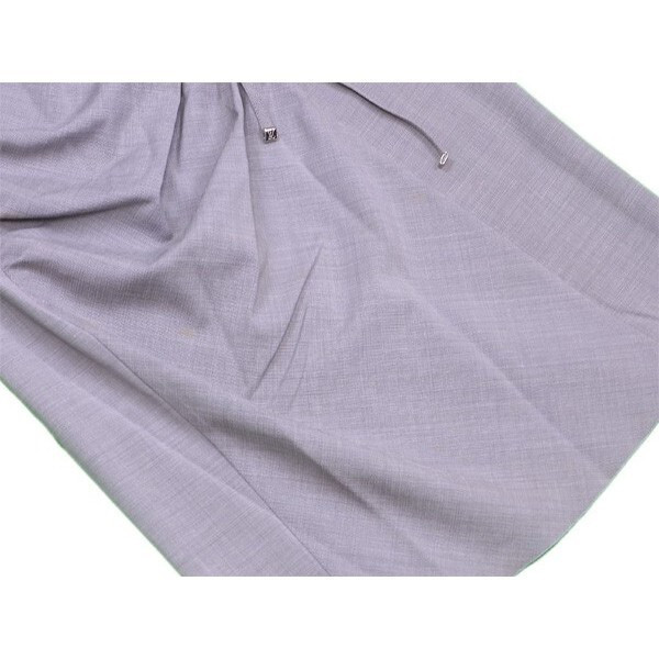 【30%OFFクーポン】ルイ ヴィトン スカート 後リボン付き レディース ♯38サイズ シャーリング グレー×シルバー 中古_画像4