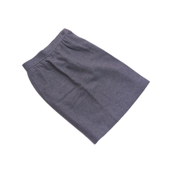 【30%OFFクーポン】イヴ・サンローラン スカート ヒザ丈 レディース ♯Mサイズ タイトシルエット グレー 中古_画像1