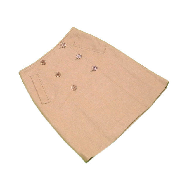 【30%OFFクーポン】シーバイクロエ SEE BY CHLOE スカート センターダブルボタン ♯USA2サイズ キャメル レディース 中古_画像1