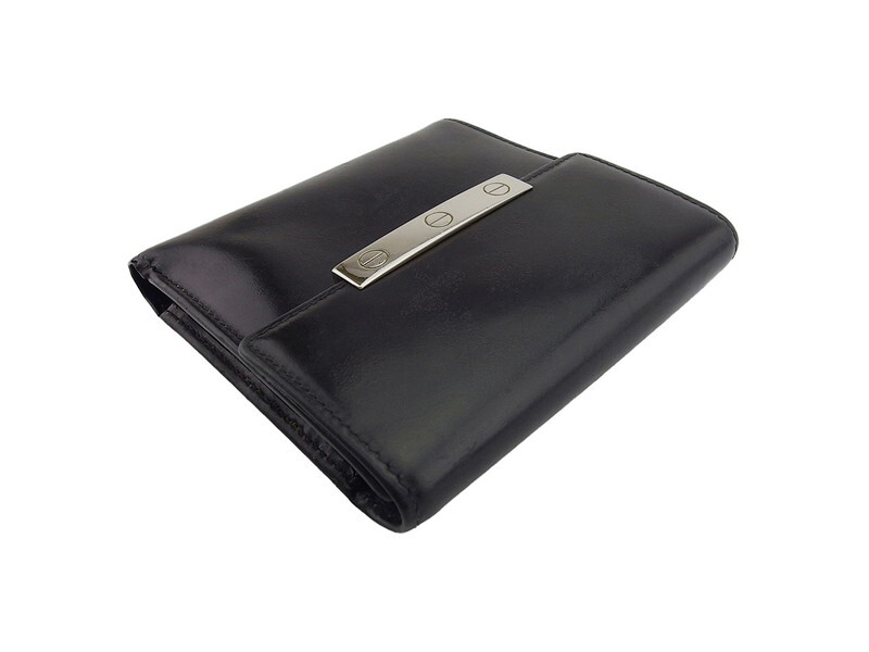 【30%OFFクーポン】カルティエ 三つ折り 財布 レディース メンズ ラブコレクション Cartier 中古_画像2