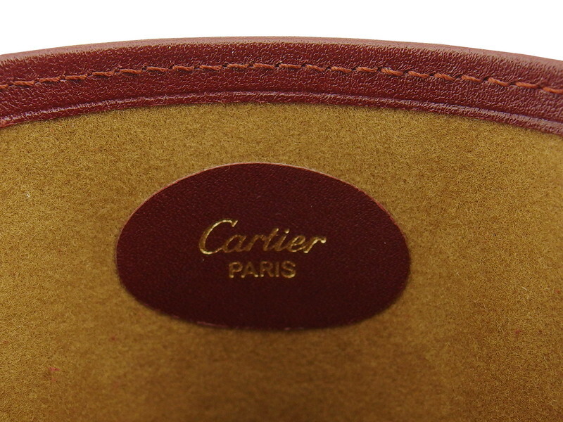 【ブラックフライデー30%OFFクーポン】カルティエ メガネケース 眼鏡 ケース レディース メンズ 角プレート マストライン Cartier 中古_画像5