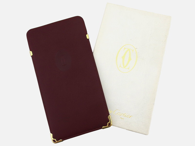 【ブラックフライデー30%OFFクーポン】カルティエ メガネケース 眼鏡 ケース レディース メンズ 角プレート マストライン Cartier 中古_画像6