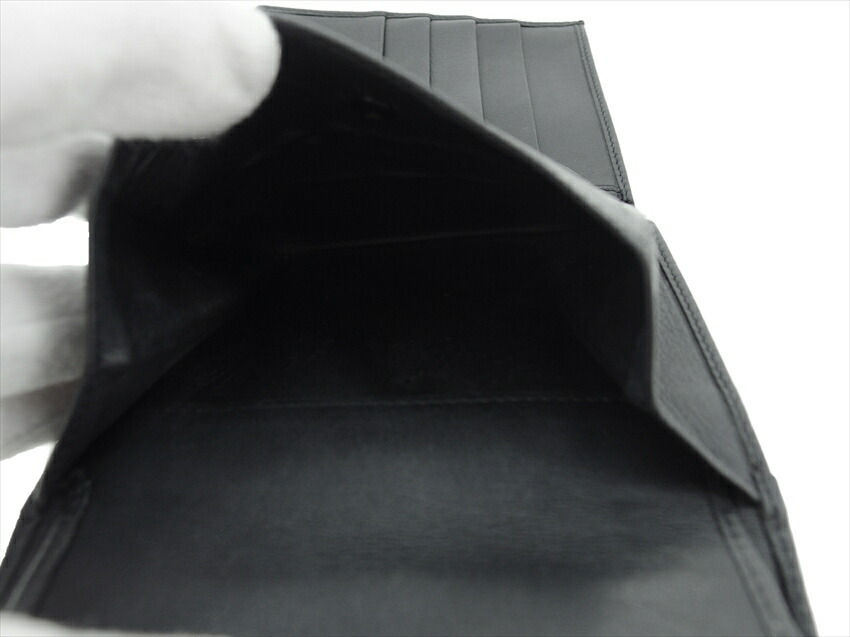 【30%OFFクーポン】カルティエ CARTIER 三つ折り財布 トリニティ ブラック ゴールド シルバー レディース 中古_画像6