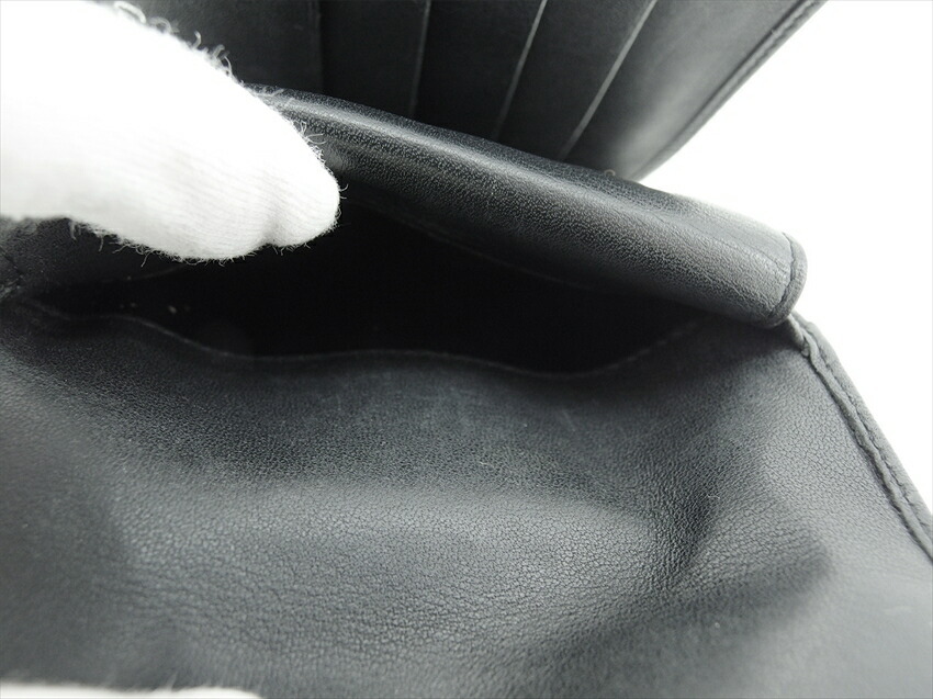 【30%OFFクーポン】カルティエ CARTIER 三つ折り財布 トリニティ ブラック ゴールド シルバー レディース 中古_画像7