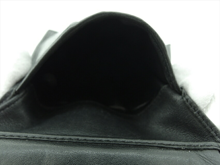 【30%OFFクーポン】カルティエ CARTIER 三つ折り財布 トリニティ ブラック ゴールド シルバー レディース 中古_画像8