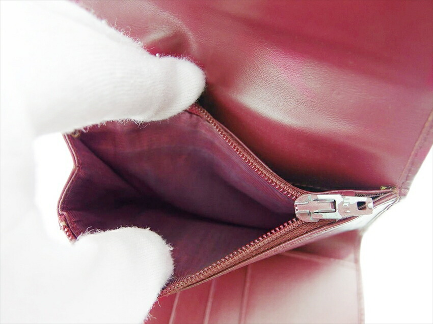 【30%OFFクーポン】プラダ PRADA 三つ折り財布 レッド レディース 中古_画像6