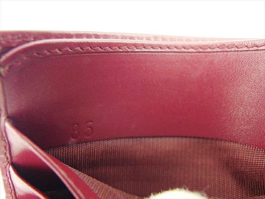 【30%OFFクーポン】プラダ PRADA 三つ折り財布 レッド レディース 中古_画像10