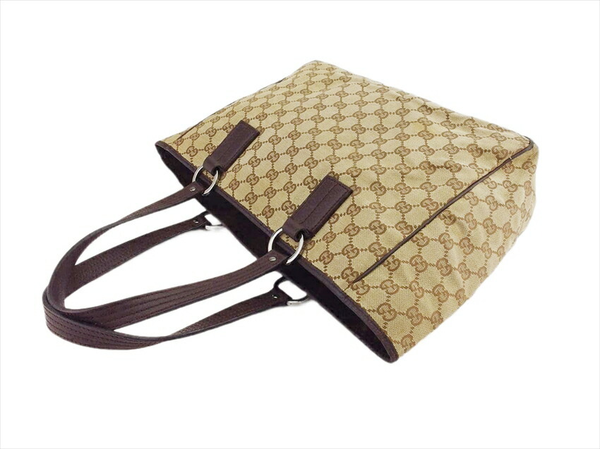 【ブラックフライデー30%OFFクーポン】グッチ GUCCI トートバッグ GG柄 GG柄 ベージュ×ブラウン レディース 中古_画像2